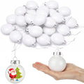 Zubebe 24 Pcs 2.4 Inch Blank White DIY Christmas Ball Ornaments for Craft