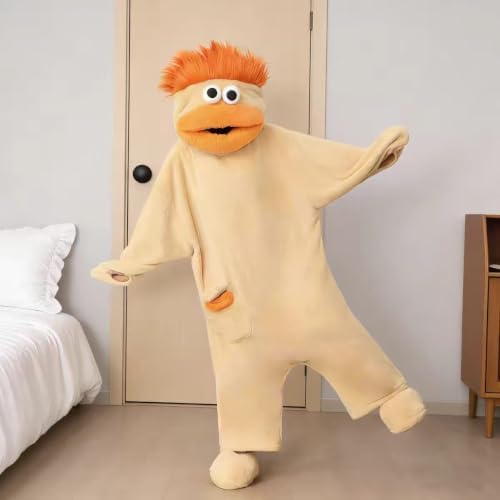 Adult Big Mouth Monster Onesie with Giant Comb, Funny Halloween Cosplay Outfit for Christmas Party Sleepwea