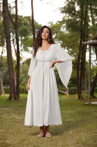 Scarlet Darkness Renaissance Costume Women Pirate Medieval Maxi Dress