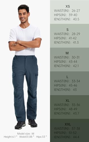Men's Snow Pants Ski Softshell Warm Outdoor Fleece Lined Insulated Waterproof Winter Work Travel Hiking Pants