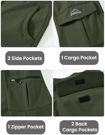 TBMPOY Men's Snow Ski Fleece Lined Hiking Pants Waterproof Winter Snowboard Warm Outdoor Insulated Pants Windproof