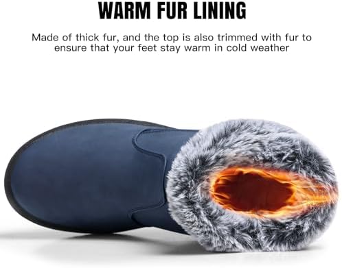 SHIBEVER Winter Snow Boots for Women: Waterproof Ankle Warm Fur Lined Boot