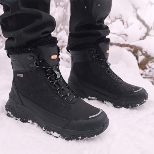 EQW Men's Snow Boots Waterproof Insulated Non-Slip Lightweight