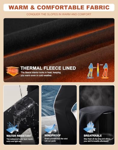 Women's Snow Ski Pants Fleece Lined Water Resistant Warm Flare Fit