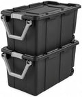 40 Gallon Wheeled Storage Bin with Lid, Extra Large Plastic Tote