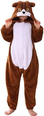 Animal Onesie Pajamas for Kids, Soft Flannel Halloween Cosplay Costume for Boys Girls
