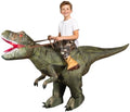 Spooktacular Creations Inflatable Dinosaur Costume Kids, T.rex Blow Up Costumes, Digital Printing Ride-On Dinosaur for Party