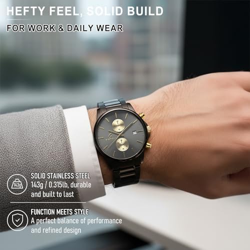 Stylish Stainless Steel Men's Watches with Functional Chronograph Subdials