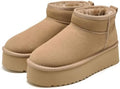 Project Cloud 100% Genuine Leather Ankle Boots for Women Platform Boots