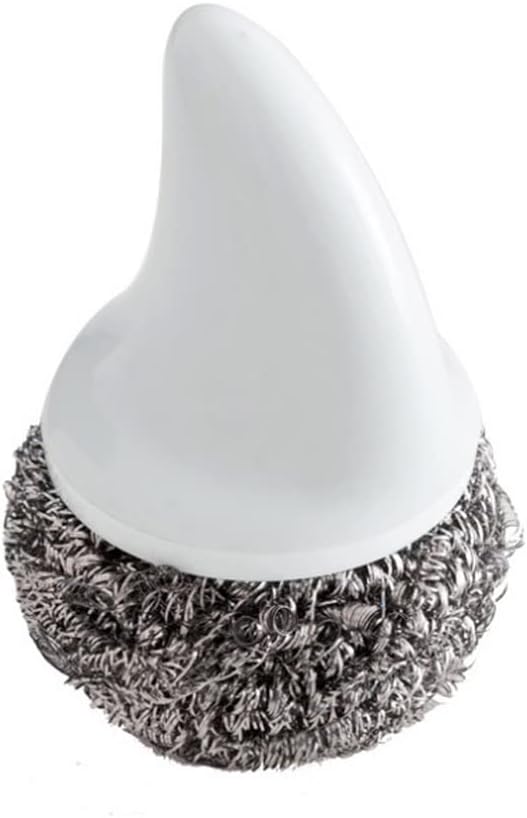 Steel Ball Pot Brush Cleaning Tableware Brush with Handle Stainless Steel Brush Pot Ball Kitchen Supplies(E)
