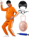 Adult Halloween Costume 2026 Men, Funny Orange Tracksuit Jumpsuit Outfit