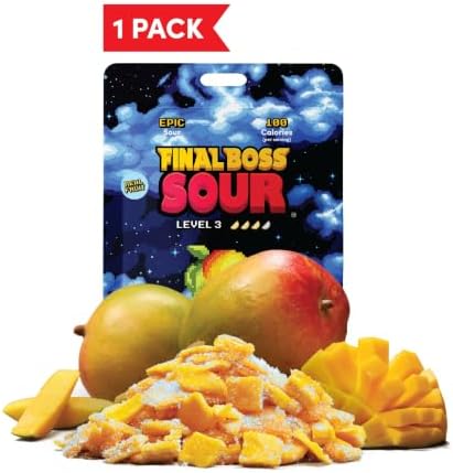 Final Boss Sour, Sour Fruit Chews (1 Pack, Blue Raspberry Mango)