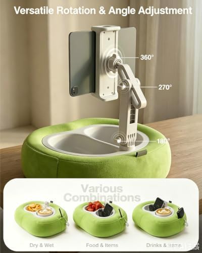Miledi Tablet Pillow Stand for Bed with 360° Rotating Holder, Green