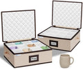 punemi Mug Storage Organizer, 2-Pack Hard Shell Boxes for Packing & Moving