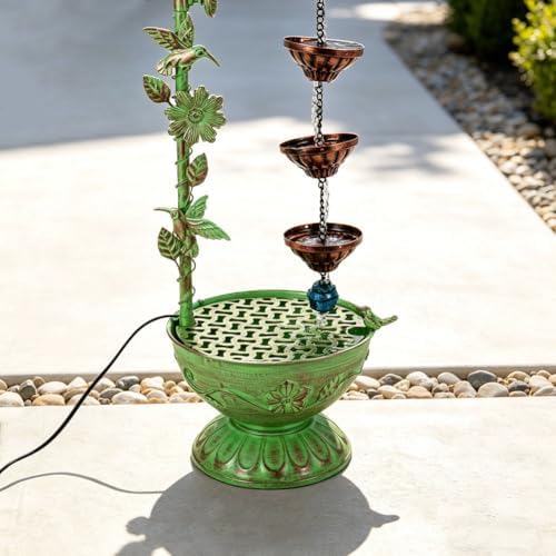 40" Vintage Metal Floor Water Fountain