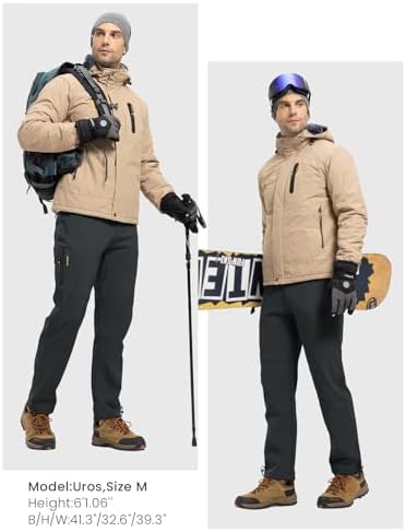 Rdruko Men's Snow Pants Waterproof Ski Pants Insulated Trousers