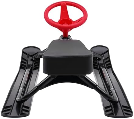 Snow Scooter for Kids & Adults, Steerable Ski Bike Sled with Steering Wheel & Dual Serrated Brakes, Heavy Duty 220 LBS Capacity Snow Racer Sled for Children Teens Adults Safe Winter Sport Toy