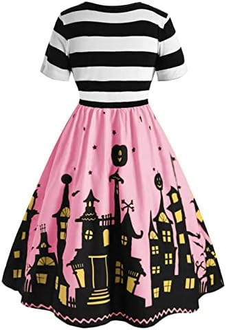 ZEZCLO Women's Plus Size Halloween Dress Pumpkin Halloween Costume Dresses