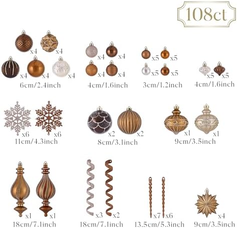 Valery Madelyn 108ct Christmas Ornaments Tree Decorations Set
