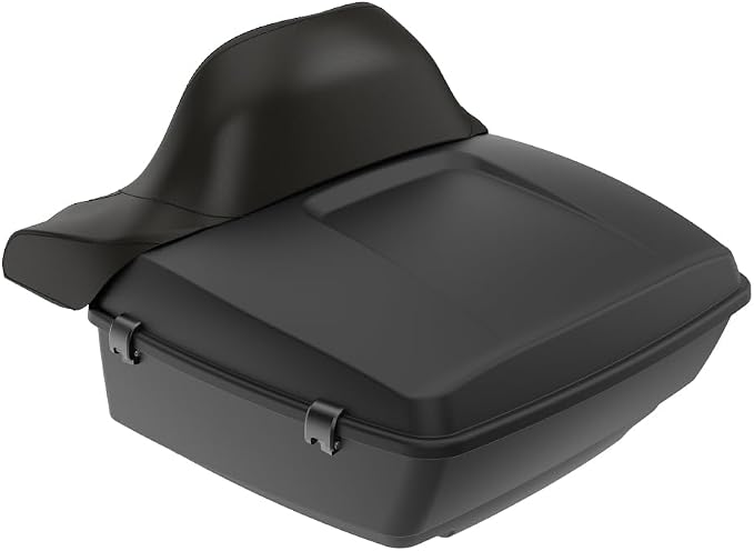 Advanblack Harley Road Glide Tour Trunk Pack Denim Black King Tour Trunk Pack Luggage +Wrap-Around Backrest Pad for '97-'25 Harley Touring Road King Street Glide Electra Glide CVO models