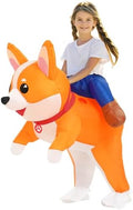 Inflatable Costumes Kids Dog Costume Halloween Blow Up Ride on Corgi Costume Animal Suit for Girls Boys Cosplay Party