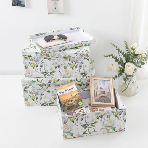 Soul & Lane - Magnolia Garden Decorative Storage Boxes with Lids, Set of 3