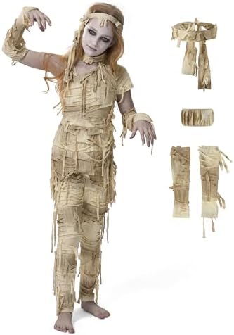 Spooktacular Creations Halloween Mummy Costume for Kids, Mummy Costume for Girls, Halloween Role Play & Dress Up
