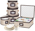 punemi Fine China Storage Containers, 5-Piece Hard Shell Set for Moving