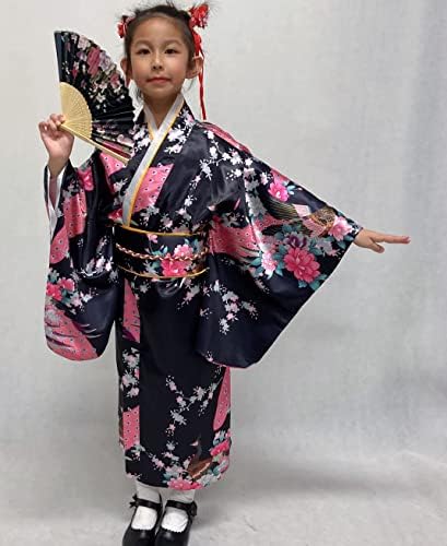 Japanese Traditional Dress Kimono Robe for Kids Girls Costume