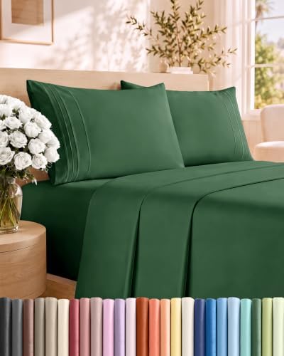 Full Size 4 Piece Sheet Set - Breathable & Cooling Sheets - Emerald Green