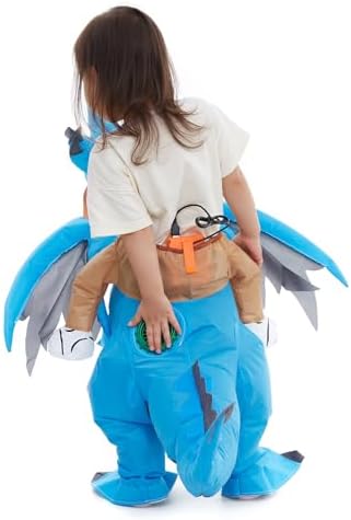 Inflatable Toddler Child Dragon Costume, Blow up Rider Cosplay Boys Girls