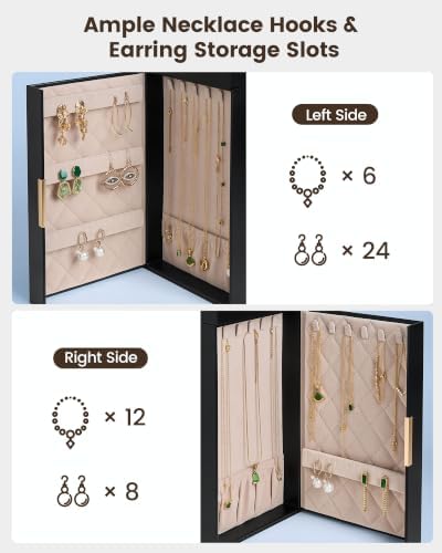 Lolalet Large Jewelry Box, 7-Layer Jewelry Organizer with 6 Drawers -Black