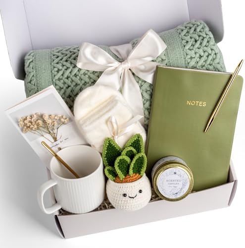Birthday Gift for Women Friendship, Gifts for Women Birthday Unique Self Care, Gifts Basket for Best Friend, Sister, Mom, Teen Girls, Wife, Girlfriend, Coworker (Green)