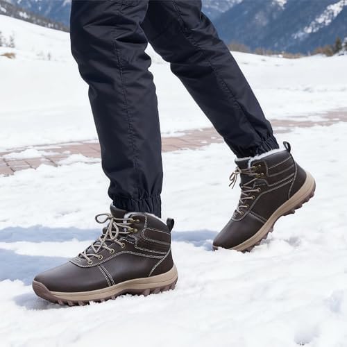 Mens Snow Boots Water Resistant Warm Fur Lined Winter Shoes
