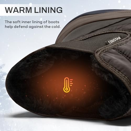 Coostar Snow Boots for Men Waterproof Winter Boots with Arch Support Lightweight Outdoor Casual Boot