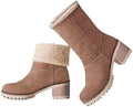 VIMISAOI Mid calf Winter Boots for Women Warm Ankle Snow Chunky Heel Boots