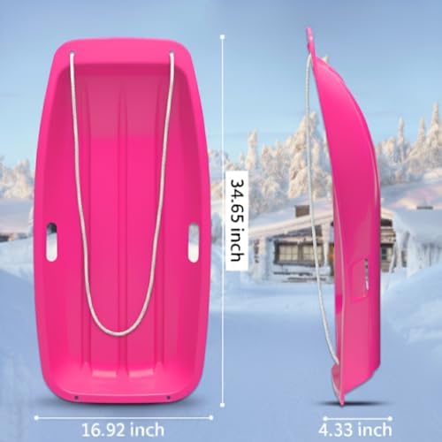 2-Person Sled for| 35" All-Season Toboggan | Reinforced Structure | High Weight Capacity | for Snow, Beach & Park