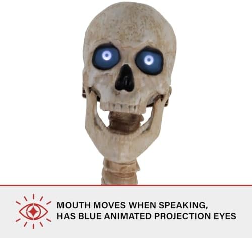 Haunted Hill Farm 8.0-Ft. Motion-Activated Towering Skeleton Animatronic