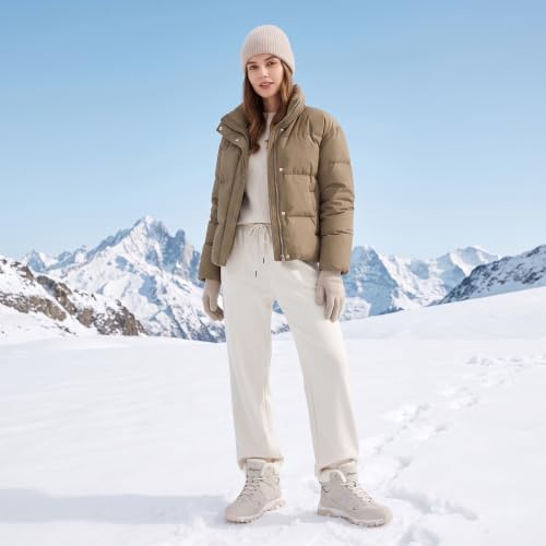 Littleplum Womens Snow Boots - Warm Fur Line Anti Slip Winter Short Boots Comfortable Lace Up Ankle Booties for Outdoor Hiking