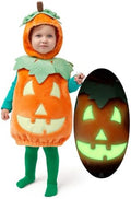 Spooktacular Creations Halloween Baby Pumpkin Costume with Green leaves for Toddler Kids Halloween Dress Up Pumpkin Party