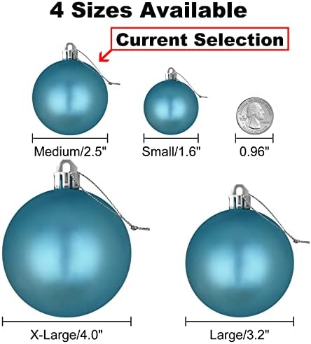 Baby Blue 2.5" Christmas Balls Christmas Tree Decoration Ornaments Shatterproof Hanging Balls for Birthday Halloween Holiday Wedding Decorations Set of 36pcs