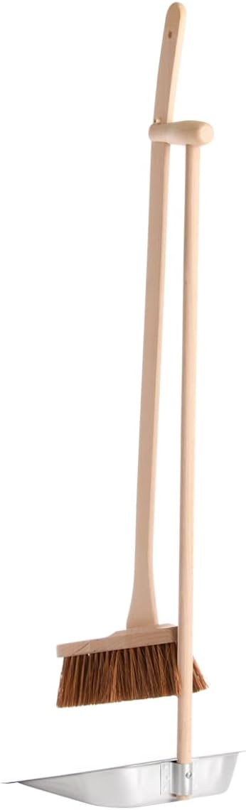Esschert Standing Dust Pan and Broom, Metal, Wood