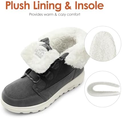 DREAM PAIRS Women's Winter Snow Boots Lace Up Warm Comfortable Faux Fur Lining Outdoor Ankle Booties