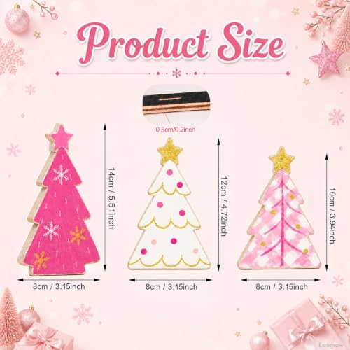 Christmas Decorations Indoor, Pink Christmas Snowflake Star Tree Home Decor