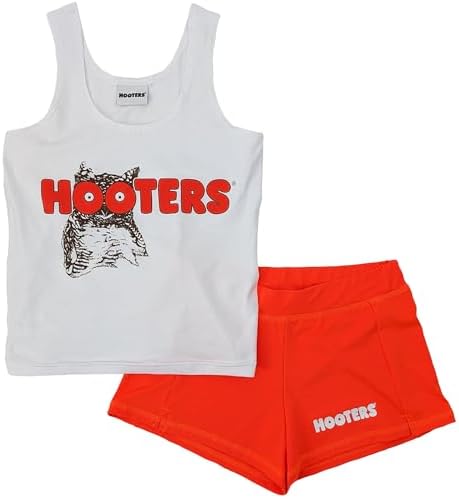 Ripple Junction Hooters Girl Iconic Waitress Outfit Includes Tank Top and Shorts Set Officially Licensed