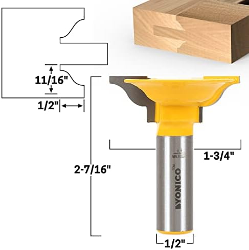YONICO Entry Door Router Bits Tenon Cutter 1/2-Inch Ogee 1/2-Inch Shank 12165