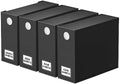 SpaceAid 4 Pack Bed Sheet Organizers and Storage, Foldable Sheet Organizer for Linen Closet, Sheets Set Folder Keeper with Window XL (Queen & King Size) Organizing Bedding Container, Black