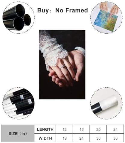 JDBeehpy Happiness Hold Hands Ring Canvas Wall Art Prints Unframed 20x30in