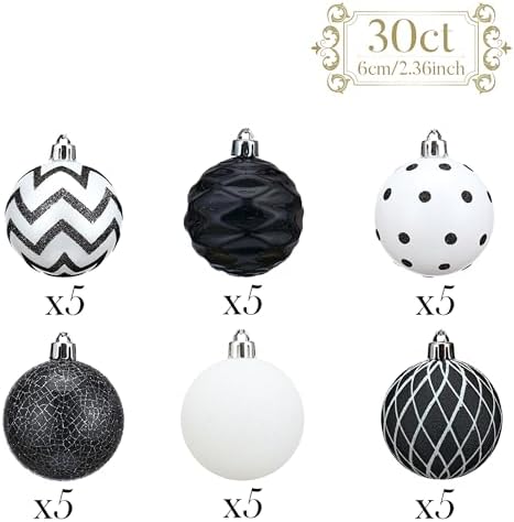 Valery Madelyn 30ct Christmas Ball Ornaments Tree Decorations Set 2.36 Inch