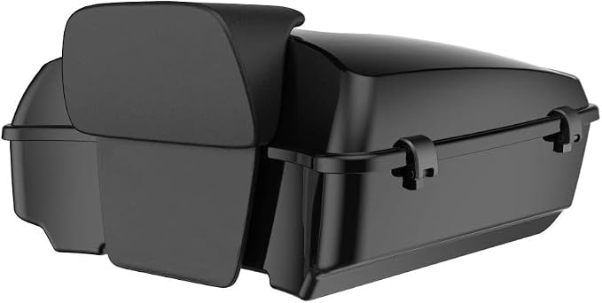 Advanblack Road Glide Tour Trunk Pack Black Tempest Chopped Tour Trunk Pack Backrest Pad for '97-'25 Harley Touring Road King Street Glide Electra Glide CVO models